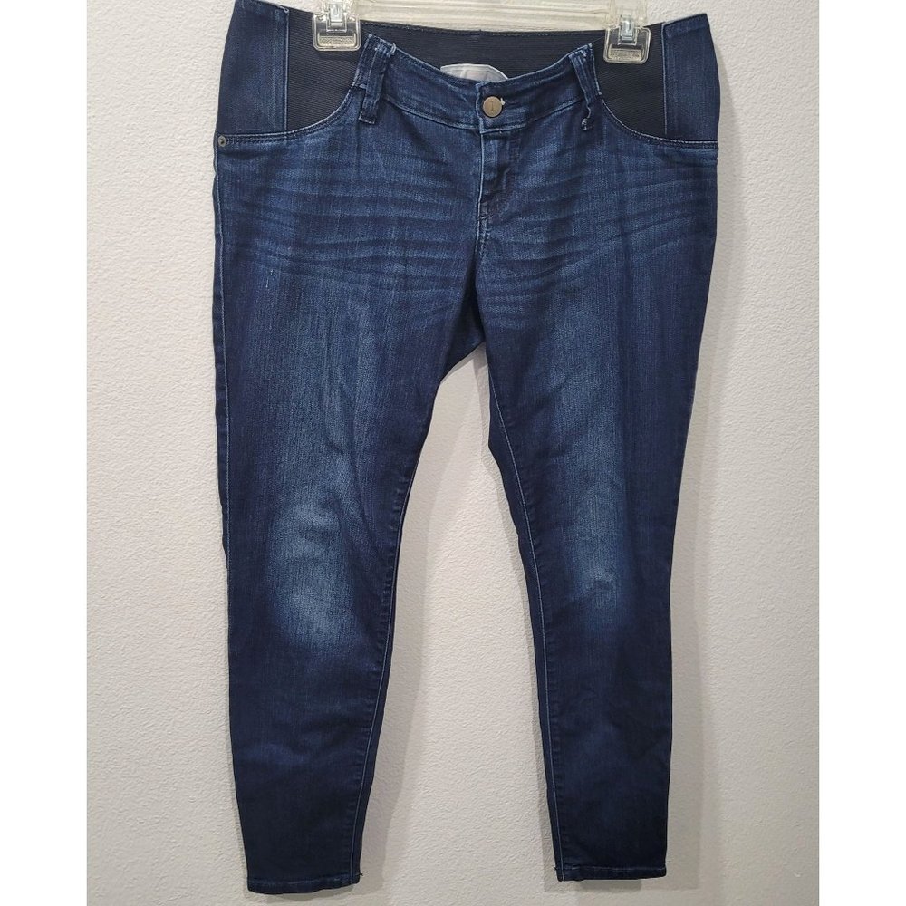 Isabel Maternity Under Belly Womens Dark Wash Blue Skinny Jeans Size 6